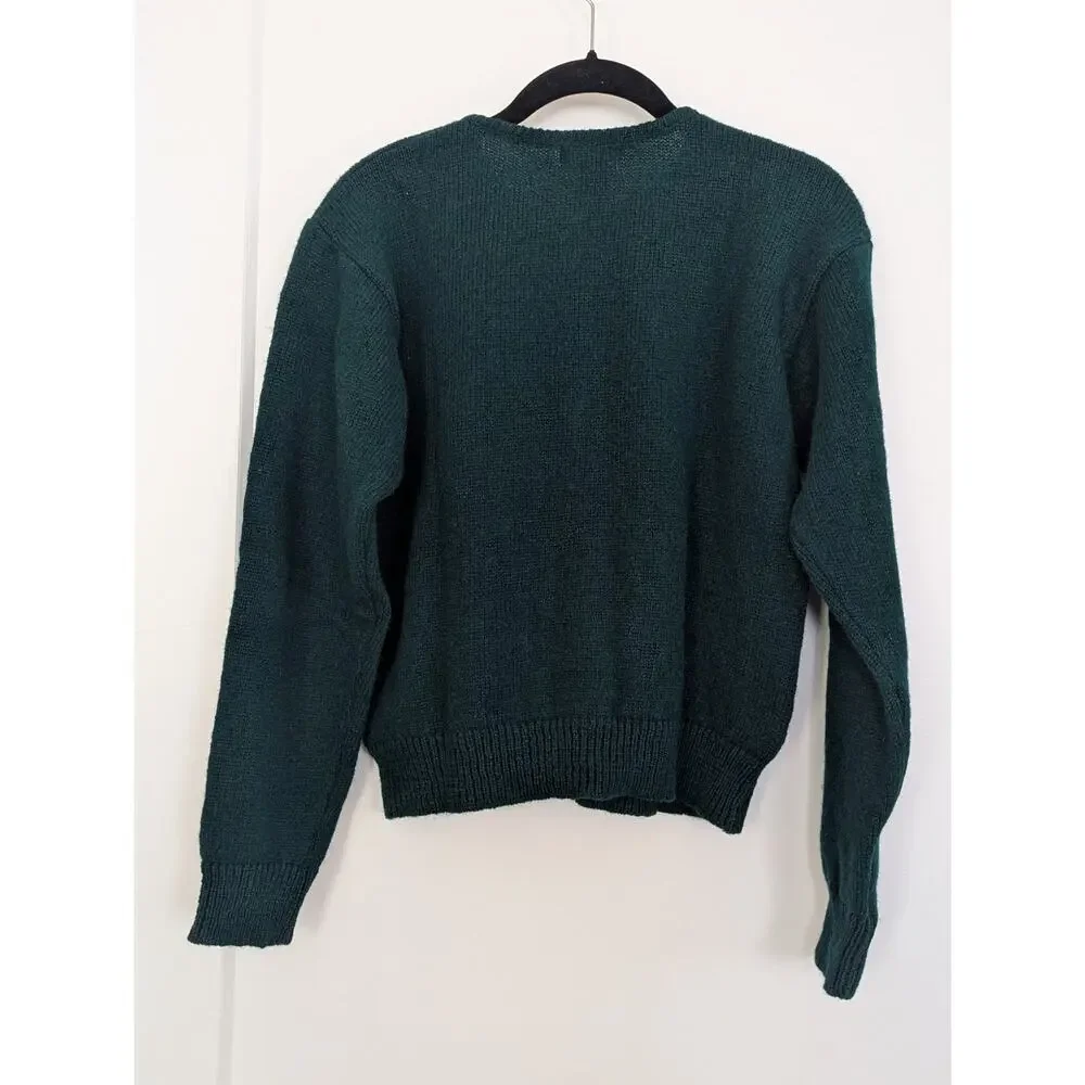 NWT Vtg The Limited Shetland Wool Cardigan Sweater M Green USA